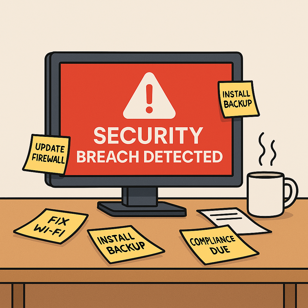 a sign with yellow and red text